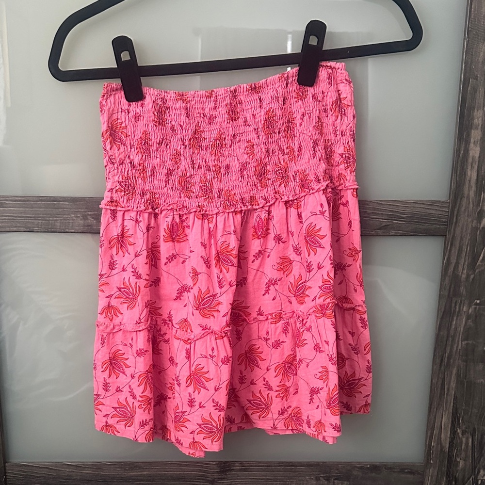 Vibrant Pink Floral A-Line Skirt